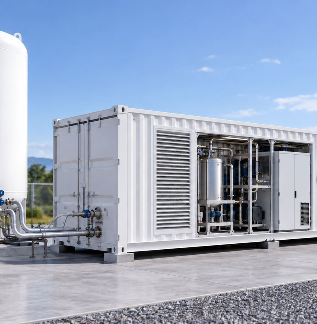CryoGenR8 containerised generating module with external cryogenic storage